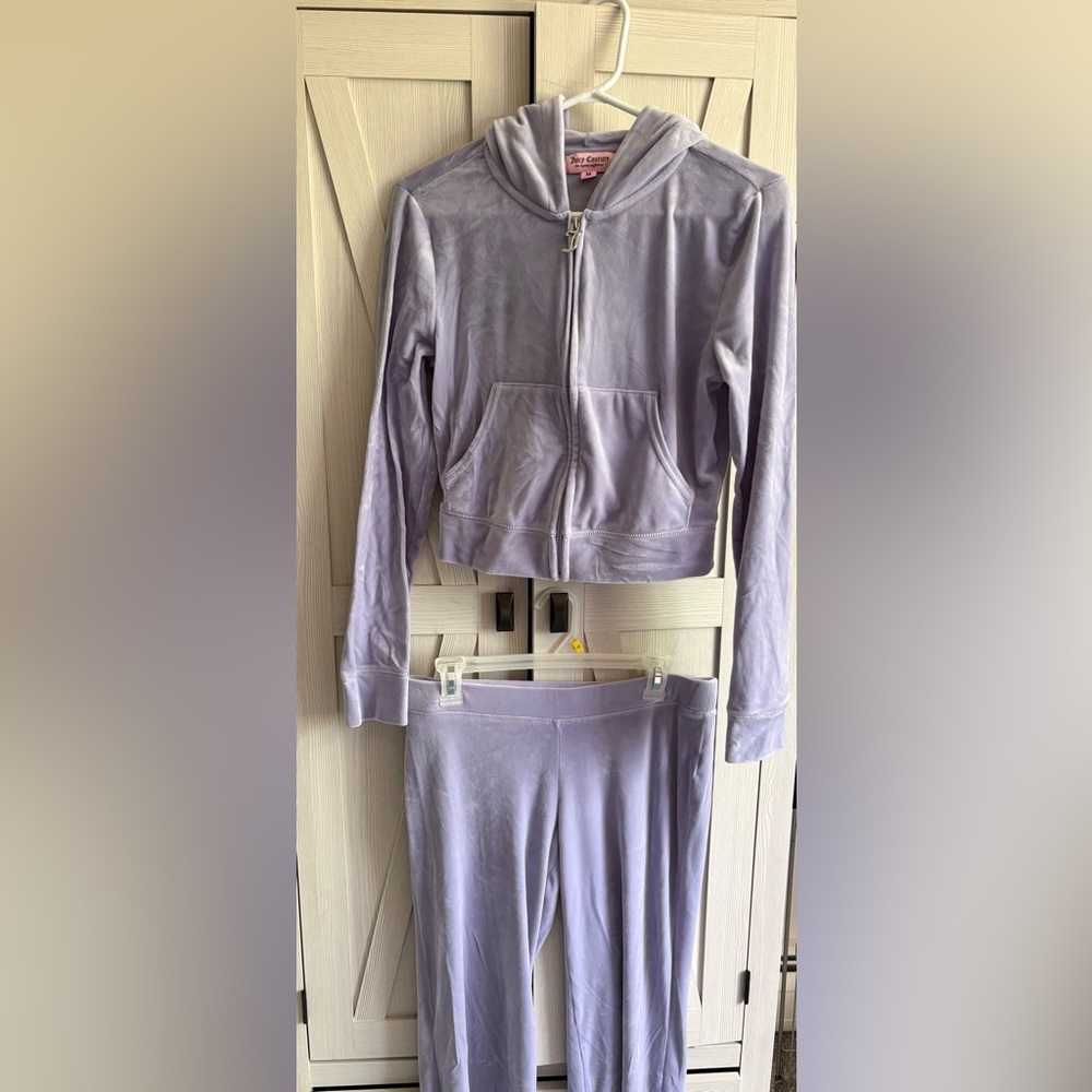 Juicy Couture Lavender Velour Zip Hoodie & Pants Set